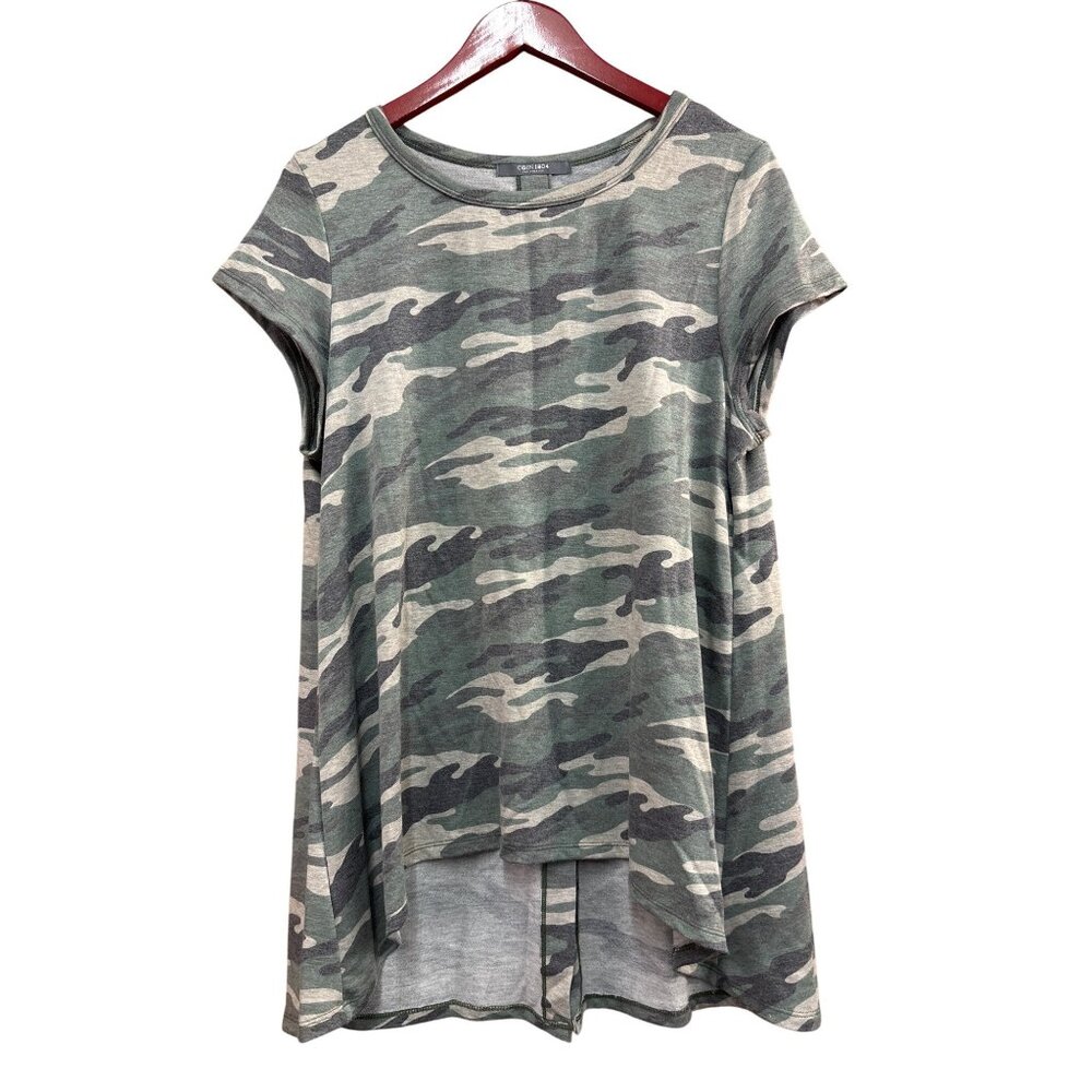 Coin 1804 Los Angeles Camouflage Short Sleeve Top XL
